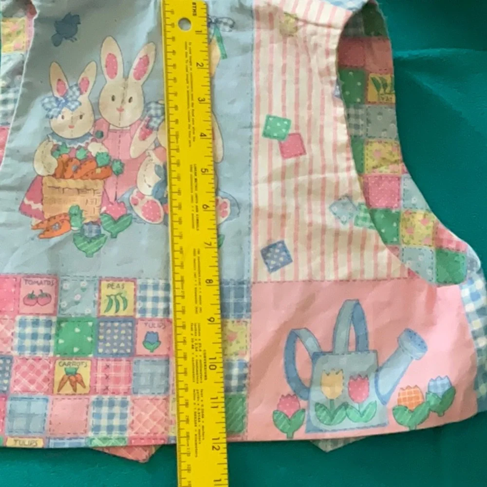 Blue and Pink Reversible Patchwork Kids Vest with Bunny & Chicks